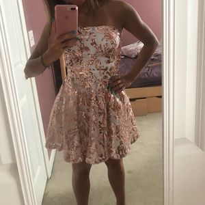 Bebe Rose Gold Formal Dress